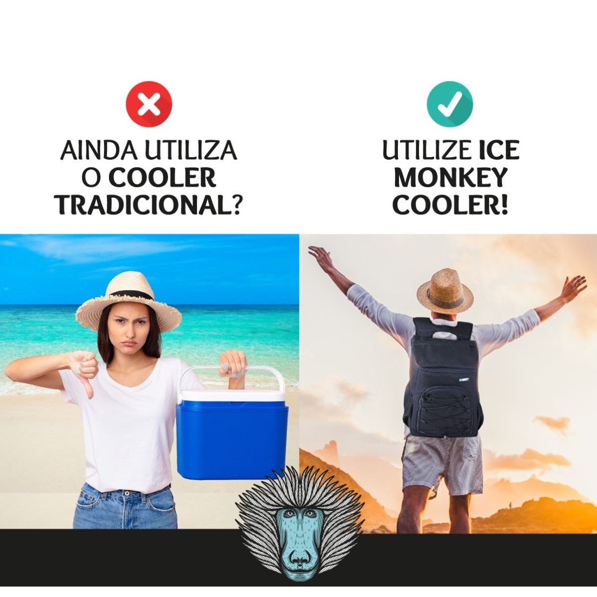 Mochila Cooler Icemonkey 001 Mochila Termica Cooler 21 L Bolsa Anti Vazamento para Bebidas Alimentos Cerveja Praia Camping e Pesca Ice Monkey